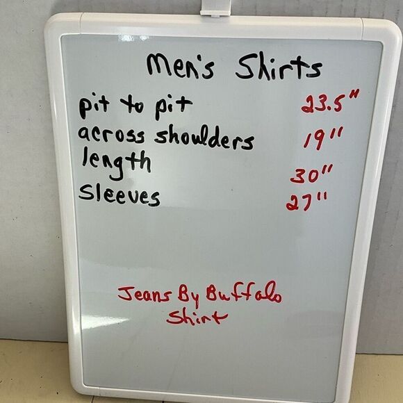 i Jeans by Buffalo Mens XXL Button Front Shirt Black Tan Plaid Long Sleeves - Picture 10 of 10